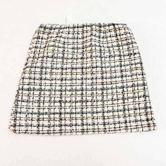 House of Harlow 1960 White Tweed Metallic Woven Mini Skirt Size S - Picture 2 of 6
